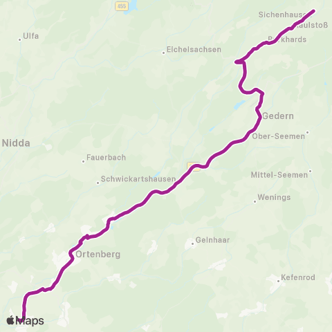 RMVB Gedern Altes Rathaus - Glauburg-Stockheim Glauburg-Stockheim Bahnhof map