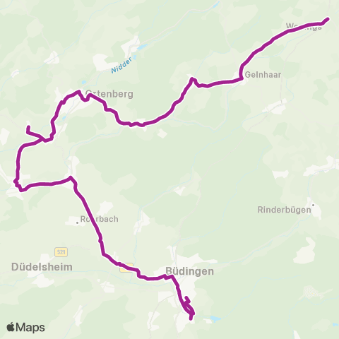 RMVB Gedern-Wenings Kirche - Glauburg-Stockheim Glauburg-Stockheim Bahnhof map