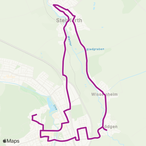 RMVB Bad Nauheim Kaiserberg - Bad Nauheim Bahnhof map