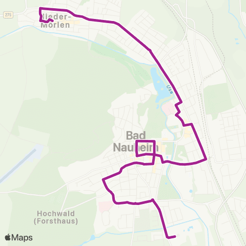 RMVB Bad Nauheim Usa-Wellenbad - Bad Nauheim-Nieder-Mörlen Hauptstraße map
