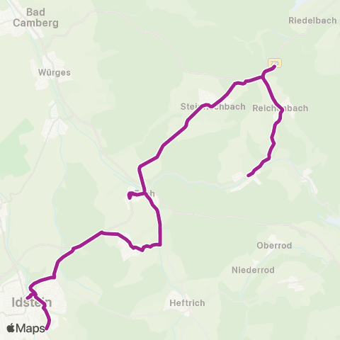 RMVB Waldems-Steinfischbach Berliner Str - Weilrod-Riedelbach Schule map