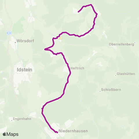 RMVB Niedernhausen Rathaus - Waldems-Steinfischbach Berliner Str map
