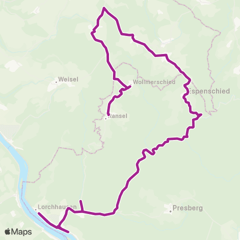 RMVB Lorch-Ransel Altes Rathaus - Lorch Bahnhof map