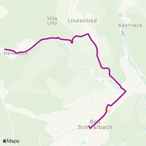 RMVB Bad Schwalbach Kurhaus - Bad Schwalbach-Adolfseck Taunusstraße map