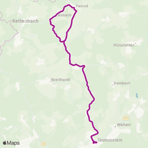 RMVB Taunusstein-Hahn Busbahnhof - Taunusstein-Hahn Busbahnhof map