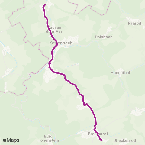 RMVB Aarbergen-Kettenbach Rathaus - Aarbergen-Michelbach Krautfeld map