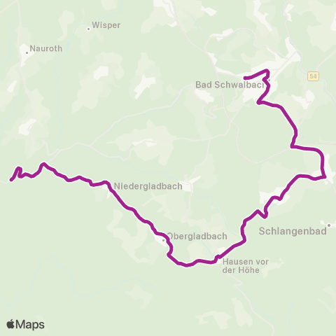 RMVB Heidenrod-Geroldstein Kapellenstraße - Bad Schwalbach Nao-Schule map