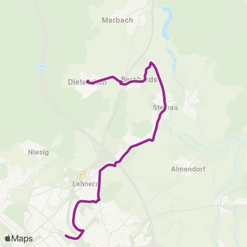 RMVB Fulda Pfaffenpfad - Fulda-Dietershan Ortsmitte map