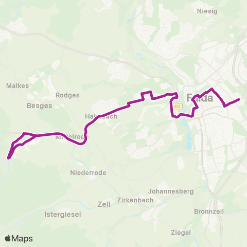 RMVB Fulda AM Seeseberg - Fulda-Oberrode Hubertusring map