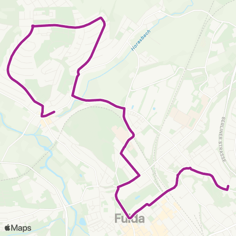 RMVB Fulda Pappelweg - Fulda Horas Bonifatiusbrunnen map