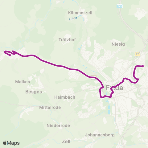 RMVB Petersberg Konrad-Adenauer-Schule - Großenlüder-Bimbach Gaststätte Linde map