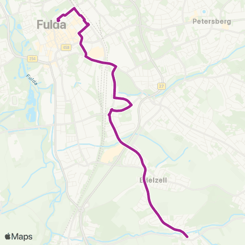 RMVB Fulda Stadtschloss - Künzell-Engelhelms Ortsmitte map