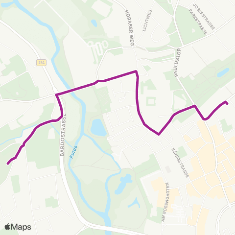 RMVB Fulda Stadtschloss - Fulda Bardoschule map