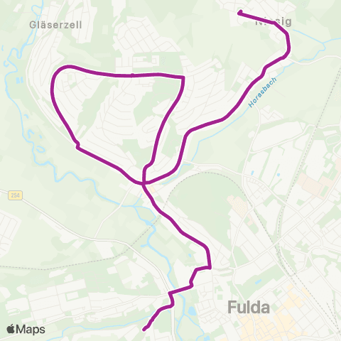 RMVB Fulda-Niesig AM Gerlos - Fulda Bardoschule map