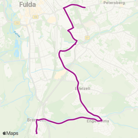RMVB Fulda-Bronnzell Fasaneriestraße - Fulda Marianum map