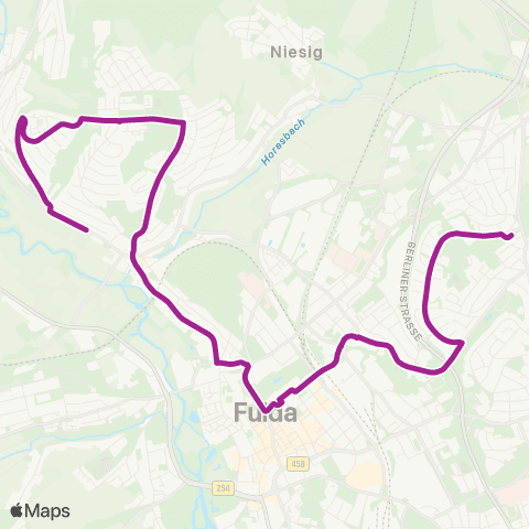RMVB Fulda Schlitzer Str - Petersberg Konrad-Adenauer-Schule map