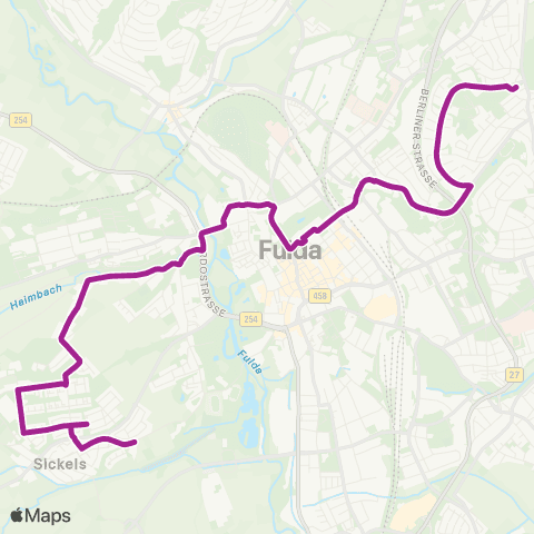 RMVB Fulda-Sickels Pröbelsfeld - Petersberg Konrad-Adenauer-Schule map
