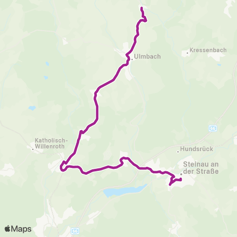RMVB Bad Soden-Salmünster-Salmünster Harnischfegerschule - Steinau An Der Str-Marjoß Distelbachstraße map