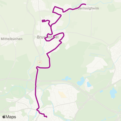 RMVB Bruchköbel-Oberissigheim Bergstraße - Hanau Freiheits Pl map