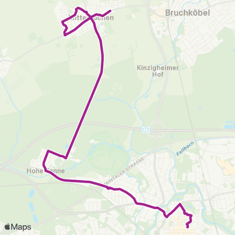 RMVB Hanau-Mittelbuchen Lützelbuchener Str - Hanau Freiheits Pl map