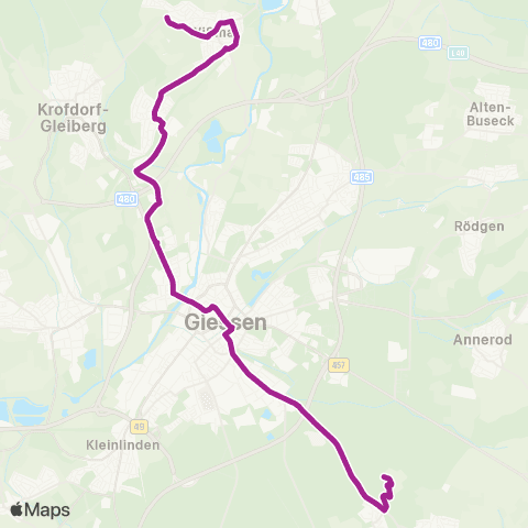 RMVB Gießen Philosophikum - Wettenberg-Wißmar Auf Der Heide map