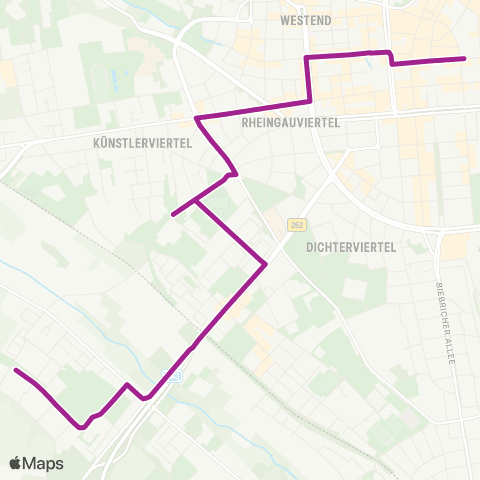 RMVB Wiesbaden Dernsches Gelände - Wiesbaden-Dotzheim Nordstrander Str map