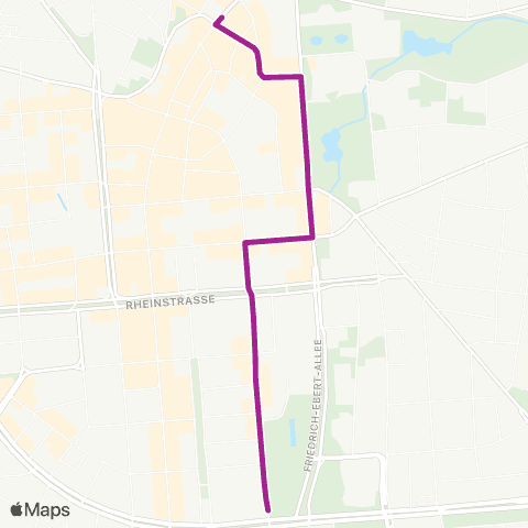 RMVB Wiesbaden Hauptbahnhof - Wiesbaden Webergasse map
