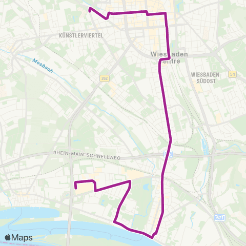 RMVB Wiesbaden Dotzheimer Str. / Bismarckring - Wiesbaden-Biebrich Friedrich-Bergius-Str map