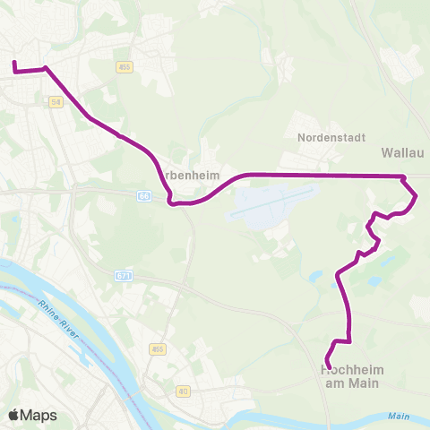 RMVB Wiesbaden Hochschule Rhein Main - Wiesbaden Luisen Pl map