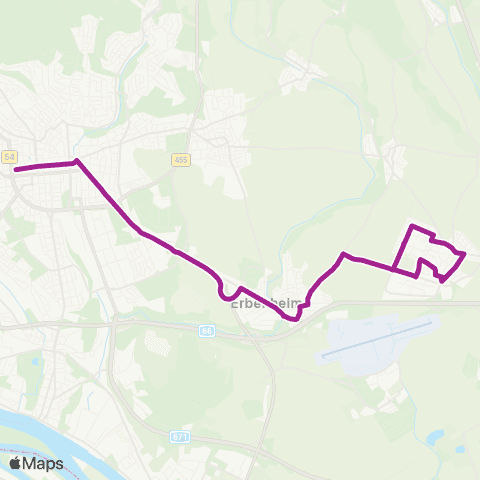 RMVB Wiesbaden Dotzheimer Str. / Bismarckring - Wiesbaden-Nordenstadt Konrad-Zuse-Str. / Hainpark map