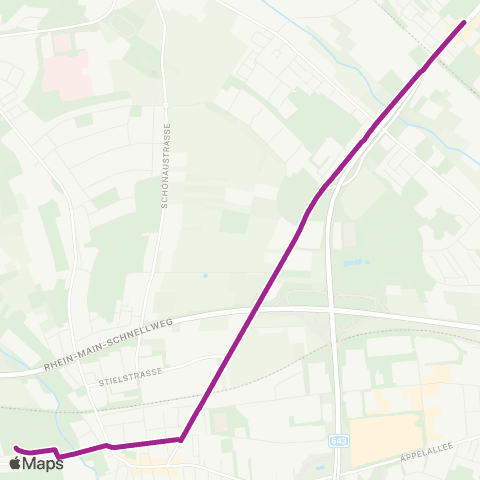 RMVB Wiesbaden Waldstraße - Wiesbaden-Schierstein Oderstraße map