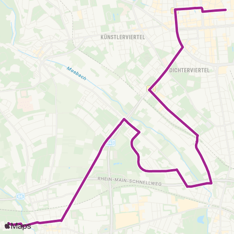 RMVB Wiesbaden Dernsches Gelände - Wiesbaden-Schierstein Oderstraße map