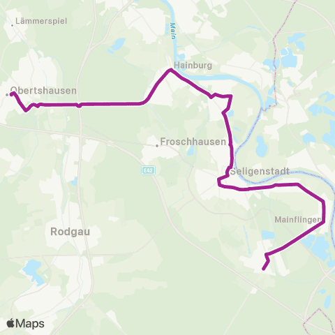 RMVB Mainhausen-Zellhausen Keilmann Pl - Obertshausen Bahnhof map