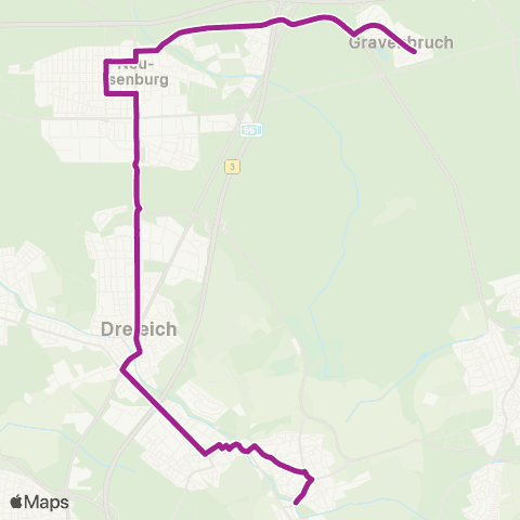 RMVB Dreieich-Sprendlingen Feuerwehr - Neu-Isenburg-Gravenbruch Nachtigallenstraße map