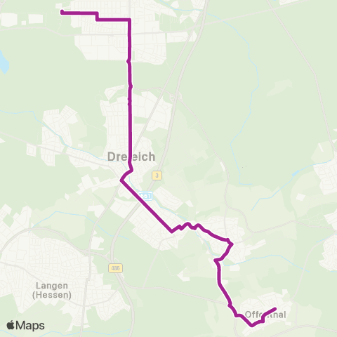 RMVB Neu-Isenburg Bahnhofstraße - Dreieich-Offenthal Bahnhof map