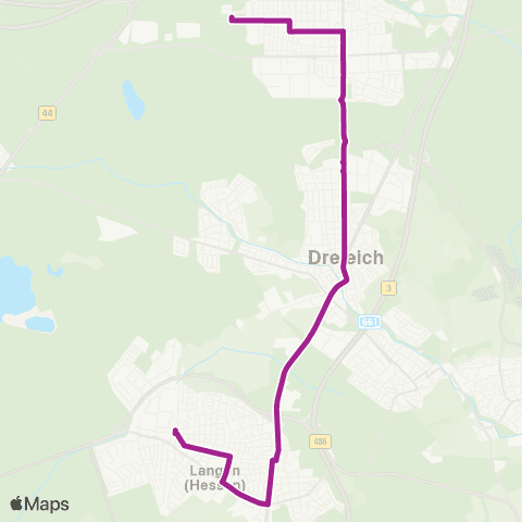 RMVB Neu-Isenburg Bahnhofstraße - Langen (Hessen) Bahnhof map