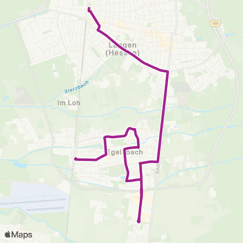 RMVB Langen (Hessen) Bahnhof - Egelsbach Bahnhof map