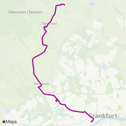 RMVB Bad Homburg V.D.H. Bahnhof - Frankfurt (Main) Hauptbahnhof / Fernbusterminal map