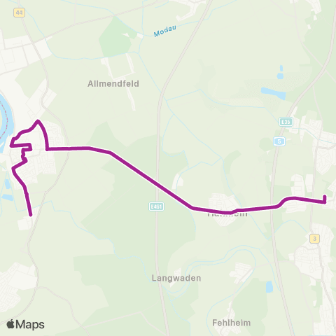 RMVB Alsbach-Hähnlein-Alsbach AM Hinkelstein - Gernsheim-Klein-Rohrheim map