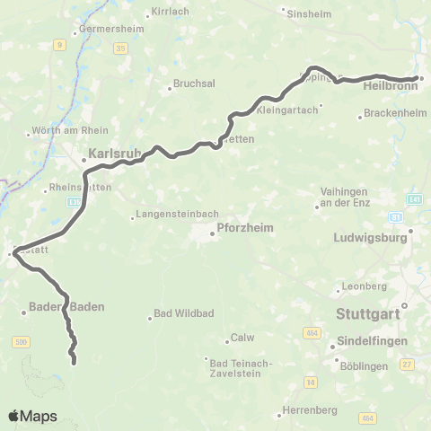 RMVR Gießen Bf - Marburg Hbf map