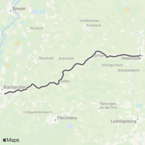 RMVR Karlsruhe Hbf - Heilbronn Hbf map