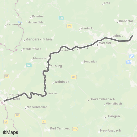 RMVR Limburg Bf - Gießen Bf map