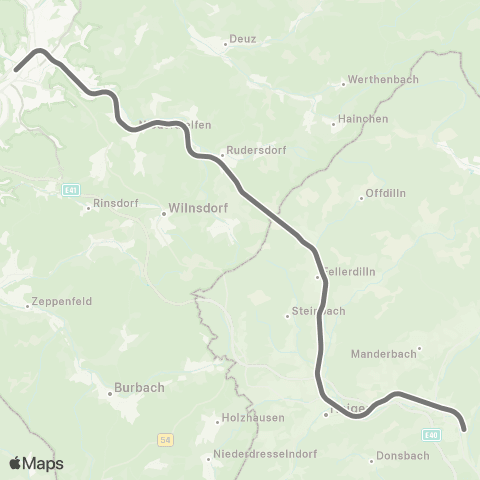 RMVR Siegen Hbf - Dillenburg Bf map