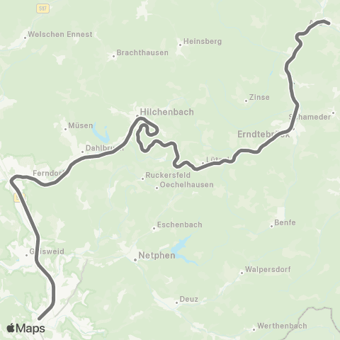 RMVR Aue-Wingeshausen Bf - Siegen Hbf map