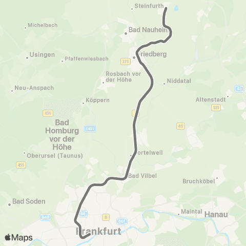 RMVR Wölfersheim-Södel Bf - Friedberg Bf map