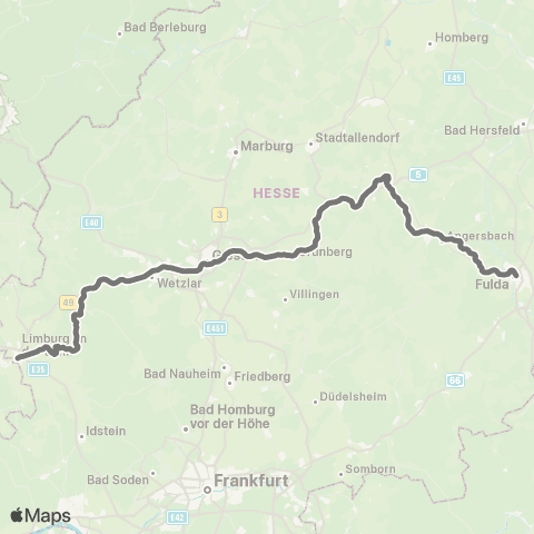 RMVR Lauterbach Nordbahnhof - Fulda Bf map