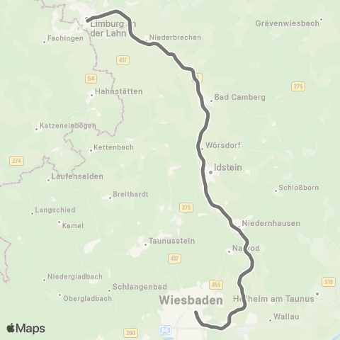 RMVR Wiesbaden Hbf - Niedernhausen Bf map
