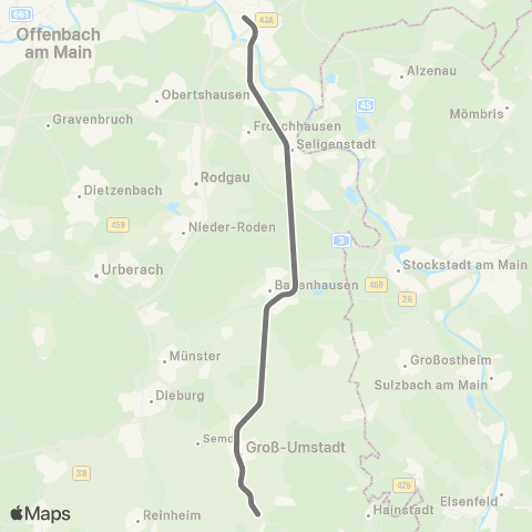 RMVR Hanau Hbf - Groß-Umstadt-Wiebelsbach Bf map