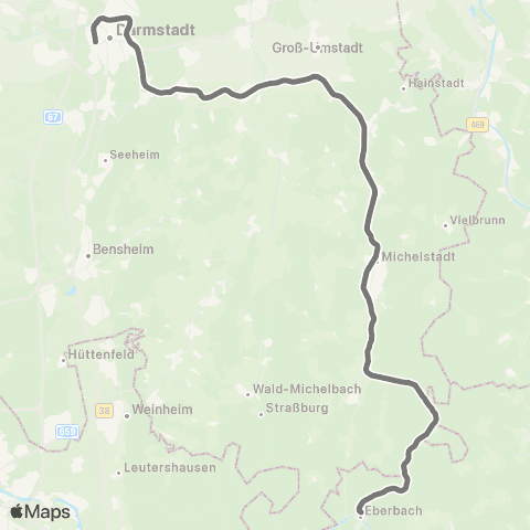 RMVR Darmstadt Hbf - Eberbach, Bf map