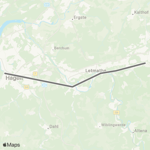 RMVR Iserl., Letmathe Bf - Hagen Hbf map